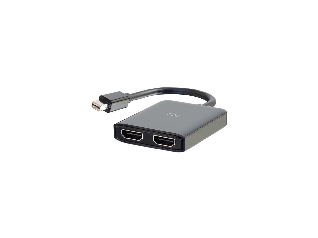 C2G 54292 Mini DisplayPort to HDMI Monitor Splitter - 2 Port 4K HDMI MST Hub USB Powered