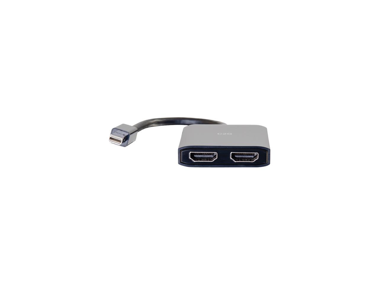 C2G 54292 Mini DisplayPort to HDMI Monitor Splitter - 2 Port 4K HDMI MST Hub USB Powered