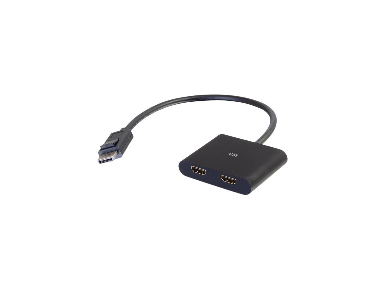 C2G 54293 DisplayPort to HDMI Monitor Splitter - 2 Port 4K HDMI MST Hub USB Powered
