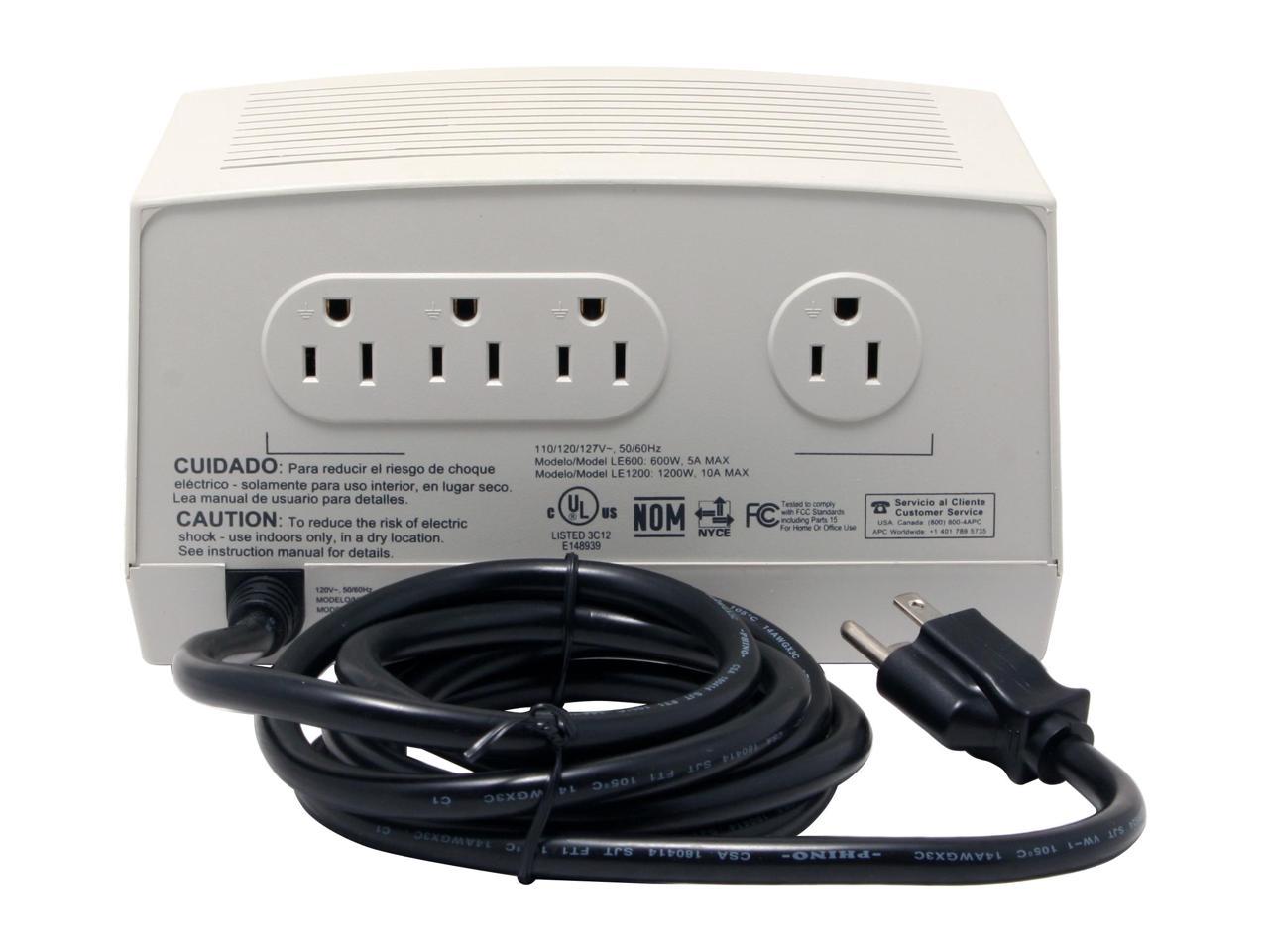 APC LE1200 6.5 Feet 680 Joules 1200VA Automatic Voltage Regulator