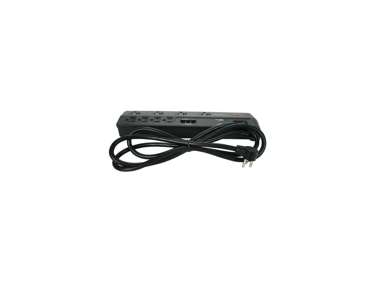 APC P8T3 6 Feet 8 Outlets 1750 Joules Home/Office SurgeArrest 8 Outlets with tel2/splitter Jacks