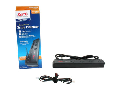 APC P8T3 6 Feet 8 Outlets 1750 Joules Home/Office SurgeArrest 8 Outlets with tel2/splitter Jacks