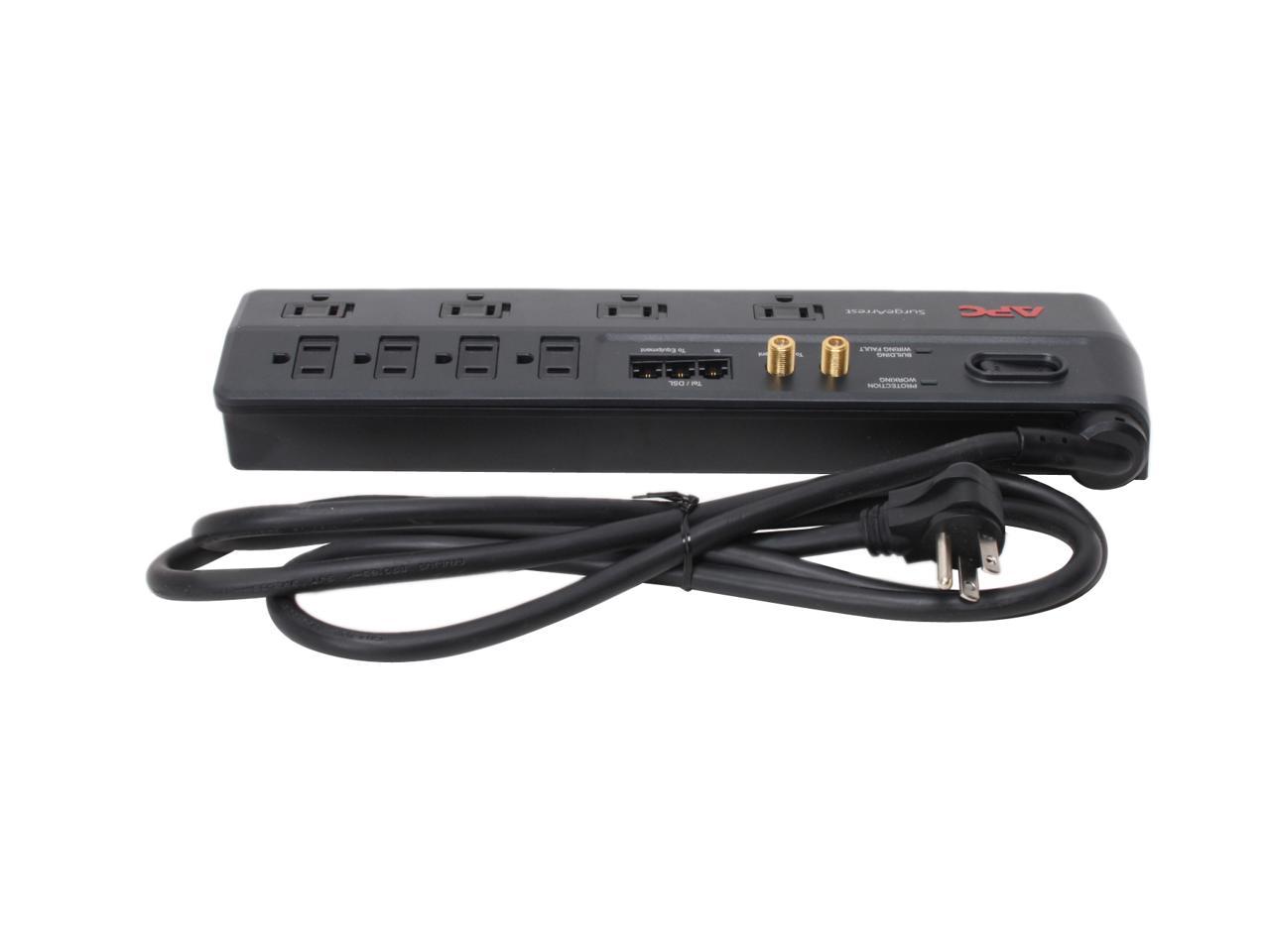 APC P8VT3 8-Outlet 2770 Joules Surge Protector with Telephone, DSL and Coaxial Protection