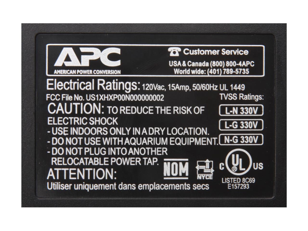 APC P11VNT3 8 feet 11 Outlets 3020 Joules Performance SurgeArrest with Phone (Splitter), Coax and Ethernet Protection, 120V