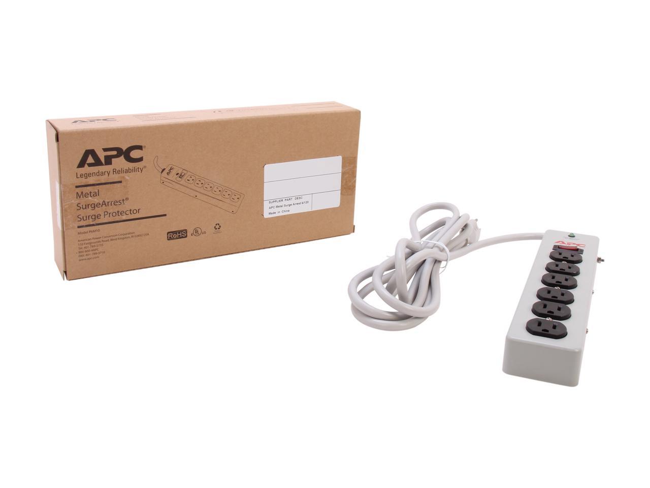 APC P6M10 10 6 Outlets 540 J SurgeArrest Essential Surge Suppressor