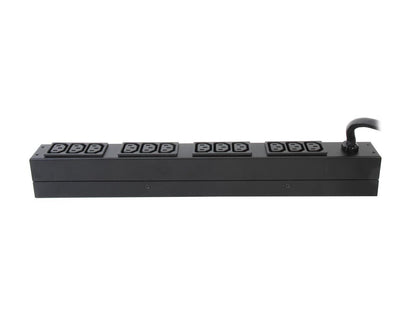 APC Rack Mount PDU, Basic 208V/20A, (12) Outlets, 1U Horizontal Rackmount (AP9566)