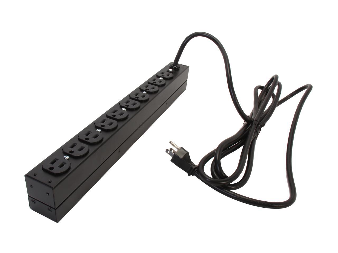 APC Rack Mount PDU, Basic 100V-120V/15A, (10) Outlets, 1U Horizontal Rackmount (AP9562)