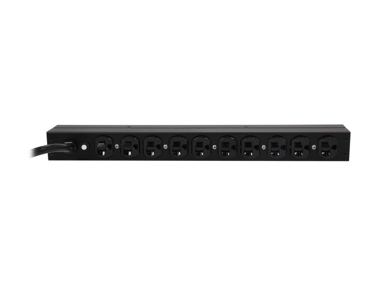 APC Rack Mount PDU, Basic 100V-120V/20A, (10) Outlets, 1U Horizontal Rackmount (AP9563)