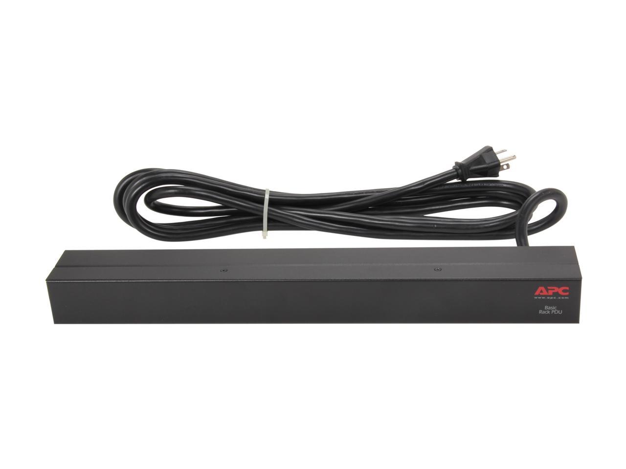 APC Rack Mount PDU, Basic 100V-120V/20A, (10) Outlets, 1U Horizontal Rackmount (AP9563)