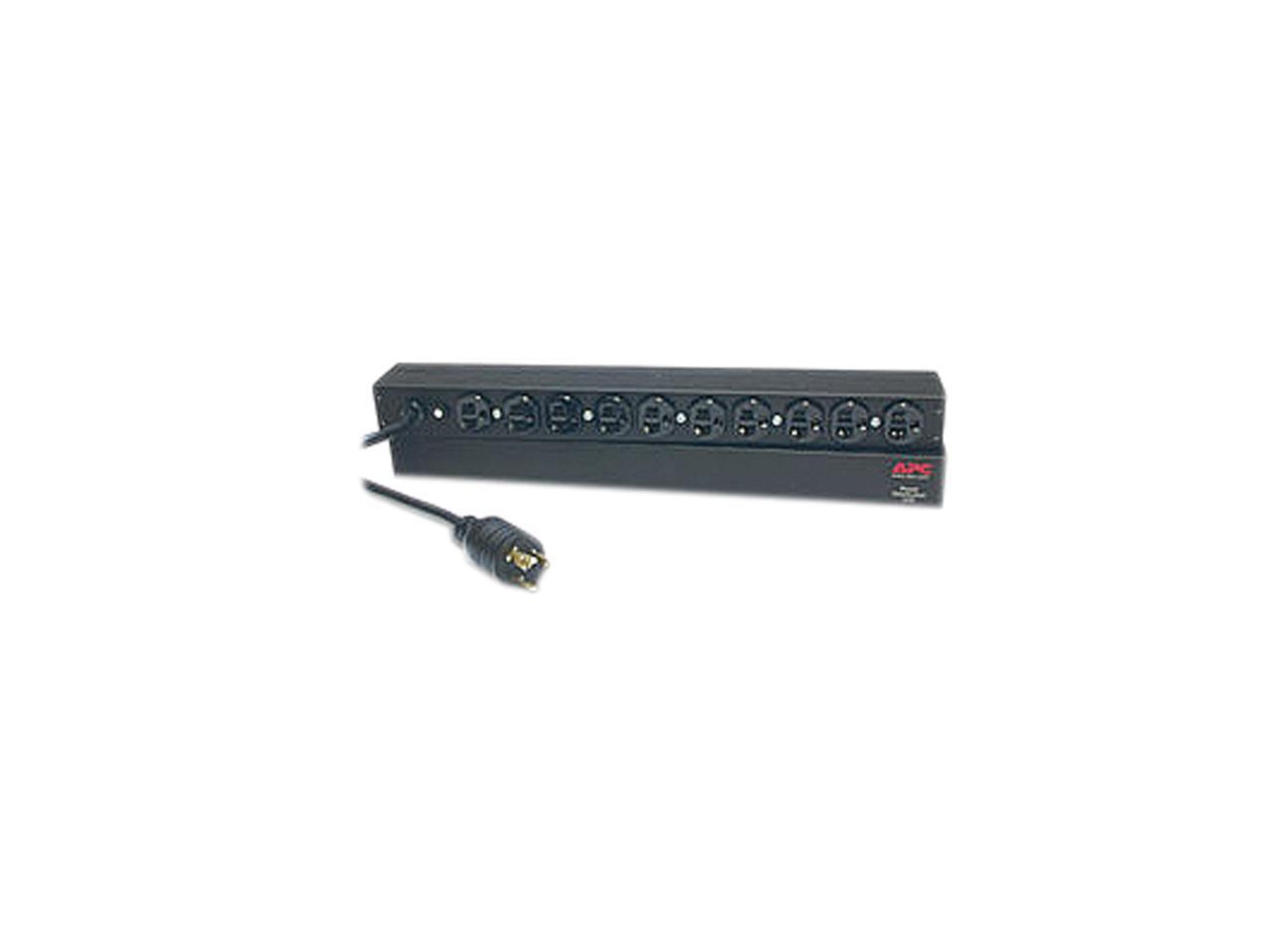 APC Rack Mount PDU, Basic 100V-120V/20A, (10) Outlets, 1U Horizontal Rackmount (AP9564)