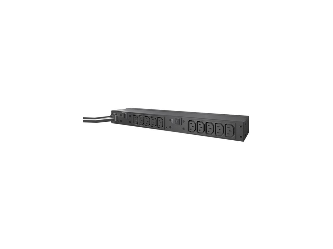 APC Rack Mount PDU, Basic 200V-240V/30A, (10) Outlets, 1U Horizontal Rackmount (AP9571A)