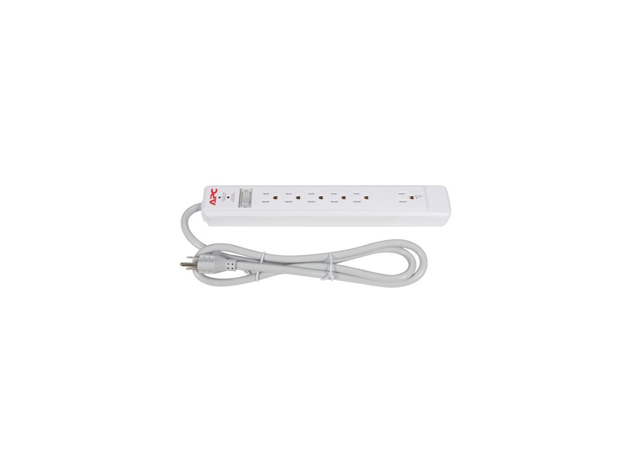 APC P6N 4 Feet 6 Outlets 1080 Joules Surge Suppressor with Ethernet and Phone Line Protection