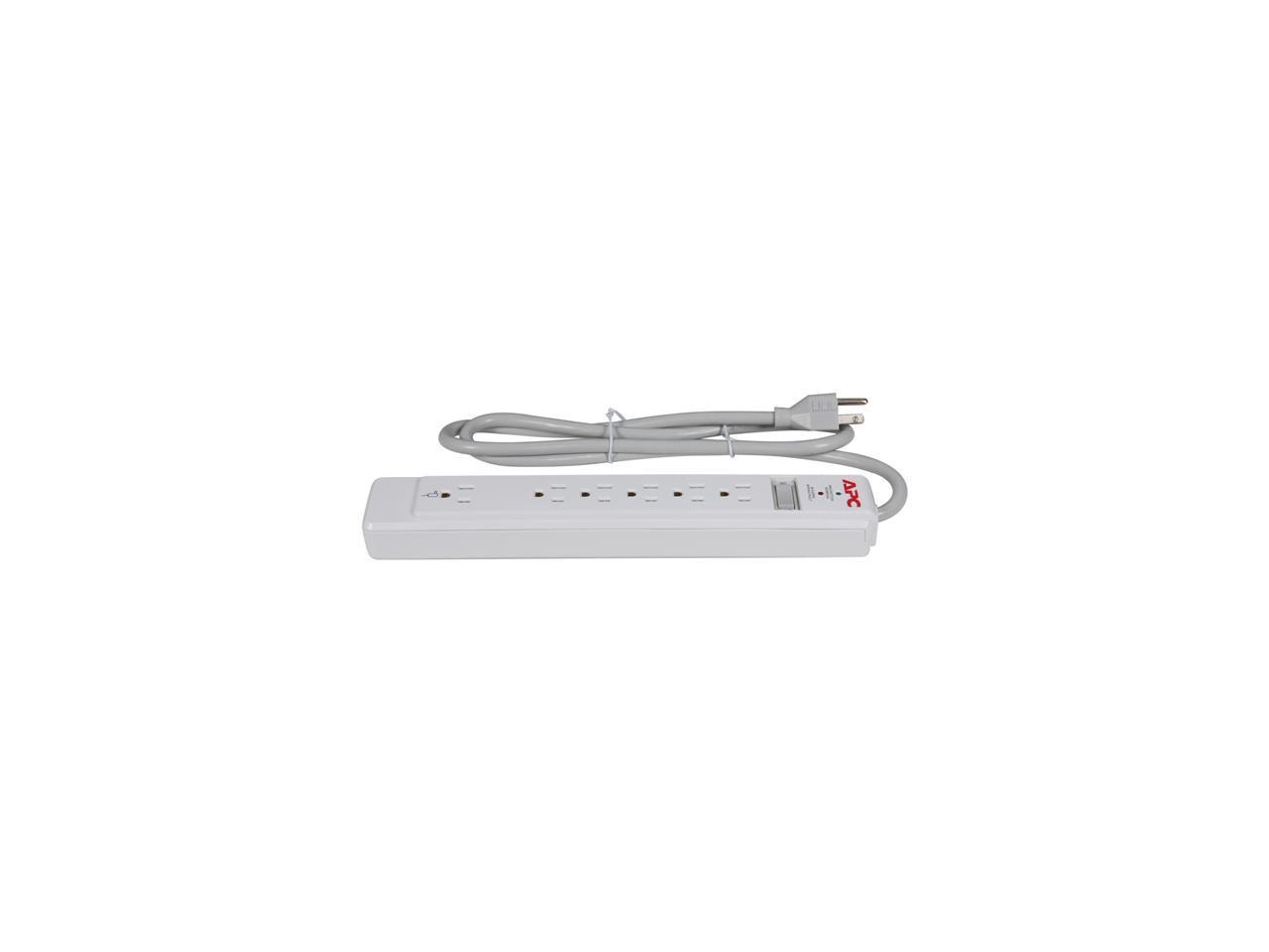 APC P6N 4 Feet 6 Outlets 1080 Joules Surge Suppressor with Ethernet and Phone Line Protection