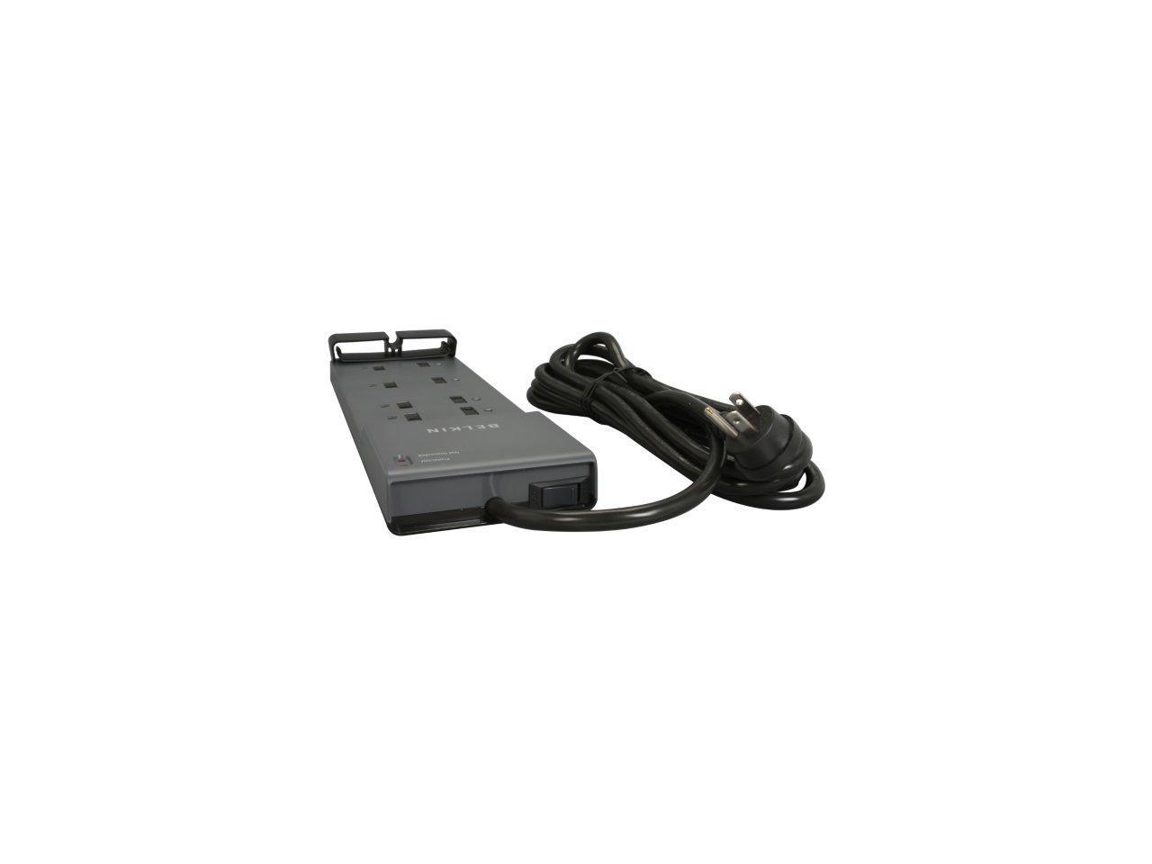 BELKIN BE108230-12 12 Feet 8 Outlets 3390 Joules Surge Protector w/ Telephone Line/Coaxial Protection/Extended Cord