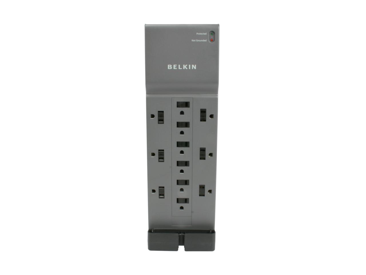 BELKIN BE112230-08 8 Feet 12 Outlets 3780 Joules Surge Protector with Telephone and Coaxial Protection