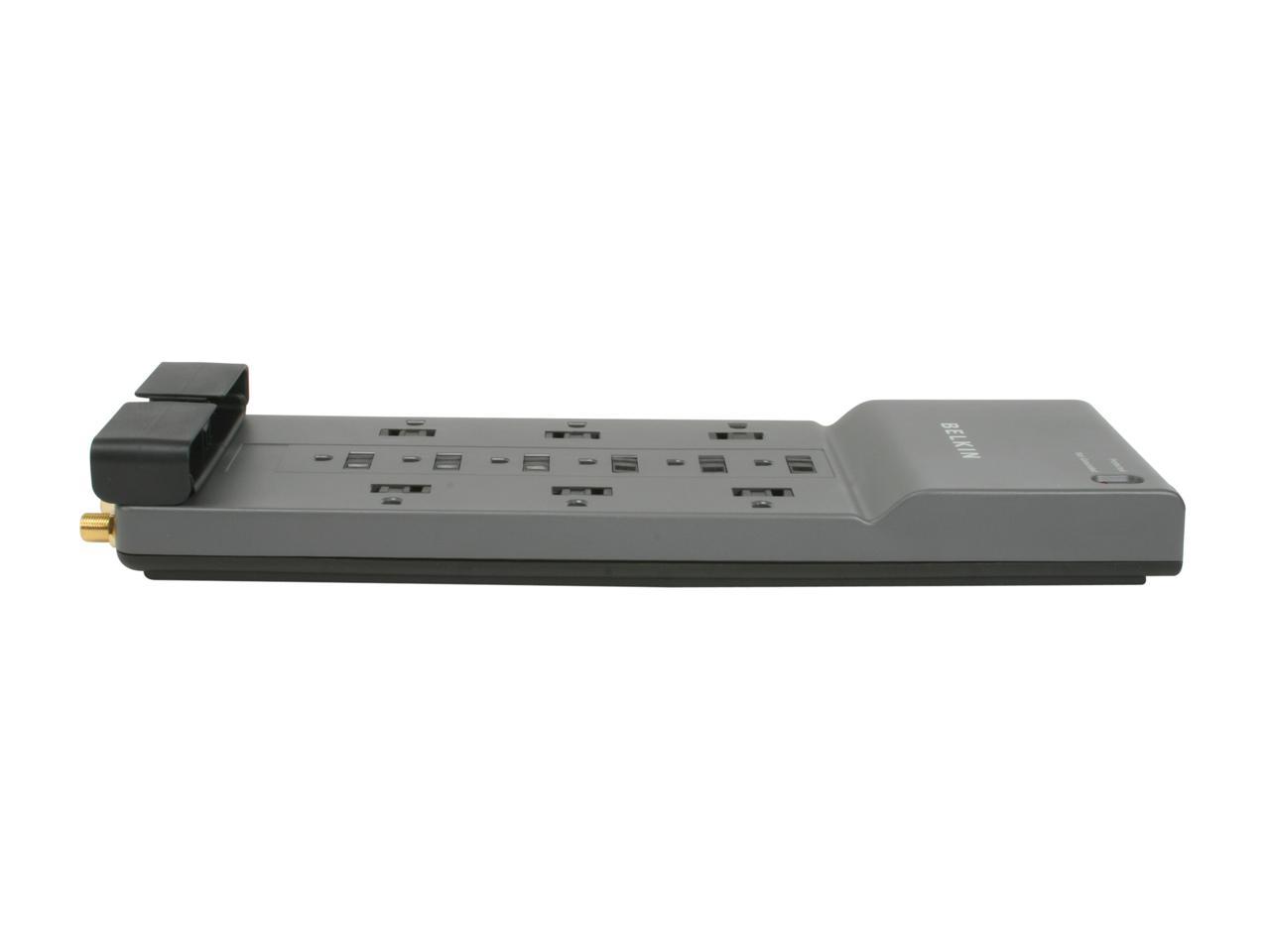 BELKIN BE112230-08 8 Feet 12 Outlets 3780 Joules Surge Protector with Telephone and Coaxial Protection