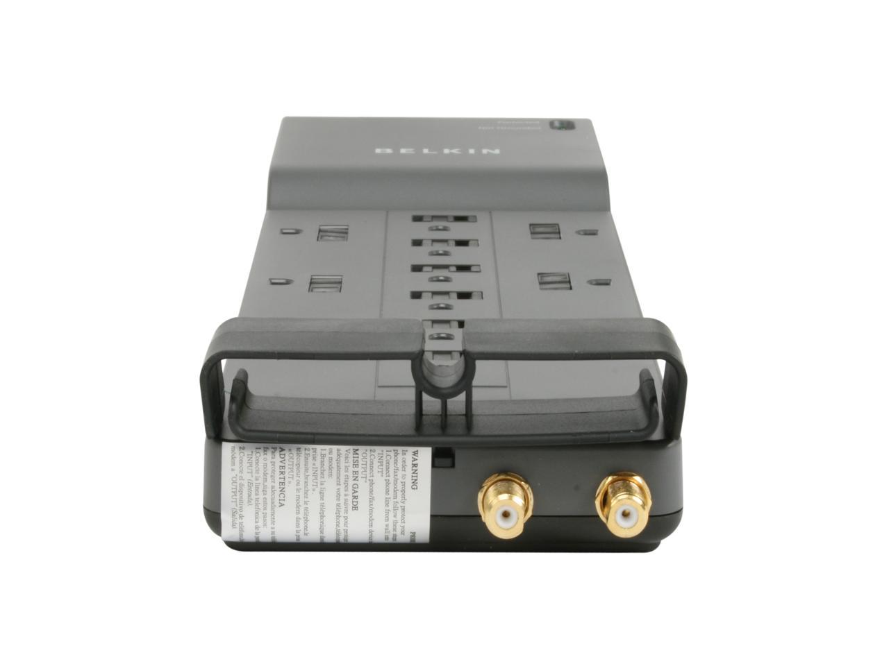 BELKIN BE112230-08 8 Feet 12 Outlets 3780 Joules Surge Protector with Telephone and Coaxial Protection