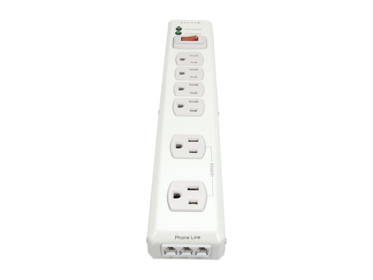 BELKIN F9H620-06-MTL 6' 6 Outlets 1240 joule Metal Surge Suppressor