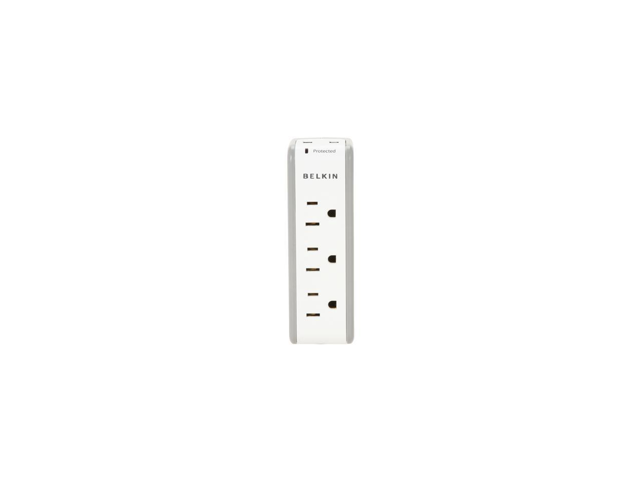 BELKIN BZ103050-TVL Wall Mount 3 Outlets 918 Joules Mini Surge Protector with 2 USB Charger - Wall Mount
