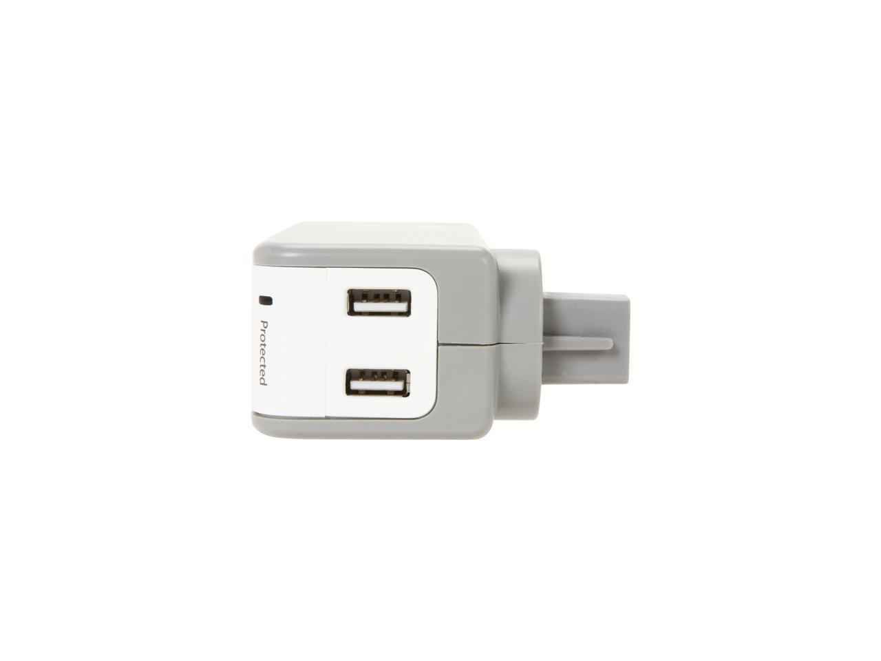 BELKIN BZ103050-TVL Wall Mount 3 Outlets 918 Joules Mini Surge Protector with 2 USB Charger - Wall Mount