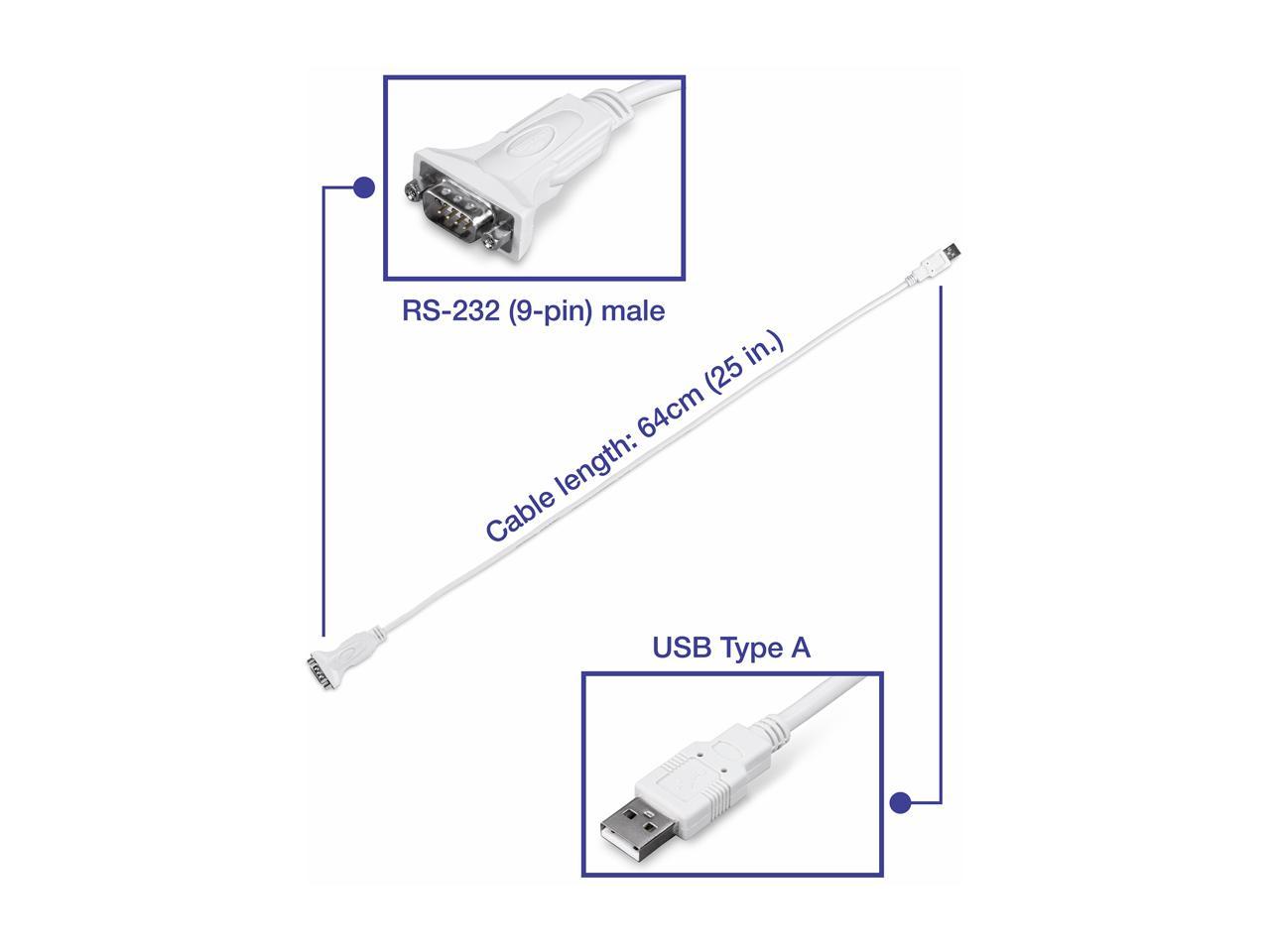 TRENDnet Model TU-S9 26" USB to Serial Converter Male to Male