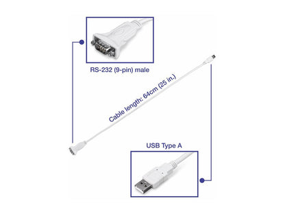 TRENDnet Model TU-S9 26" USB to Serial Converter Male to Male