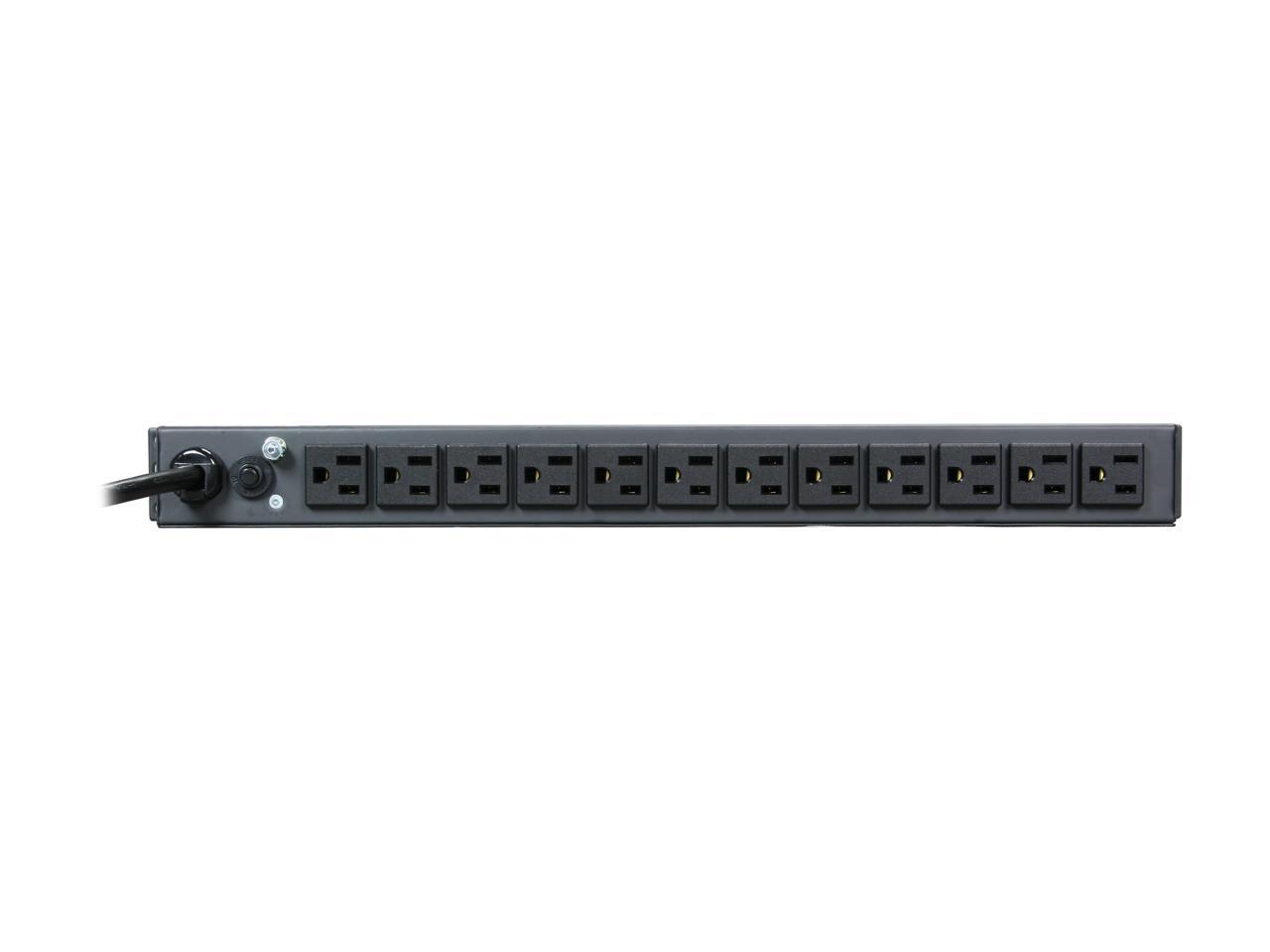 Tripp Lite Metered PDU, 15A, 13 Outlets (5-15R), 120 V, 5-15P, 100-127 V Input, 15 ft. Cord, 1U Rack-Mount Power (PDUMH15)