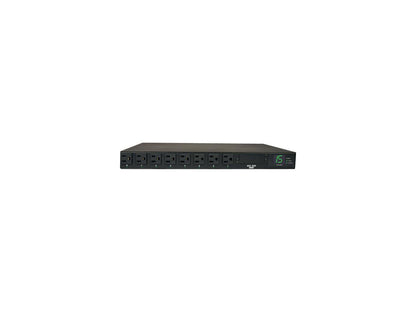 Tripp Lite Metered PDU with ATS, 15A, 8 Outlets (5-15R), 120V, 2 5-15P, 100 - 127 V Input, 2 12 ft. Cords, 1U Rack-Mount Power, TAA (PDUMH15AT)