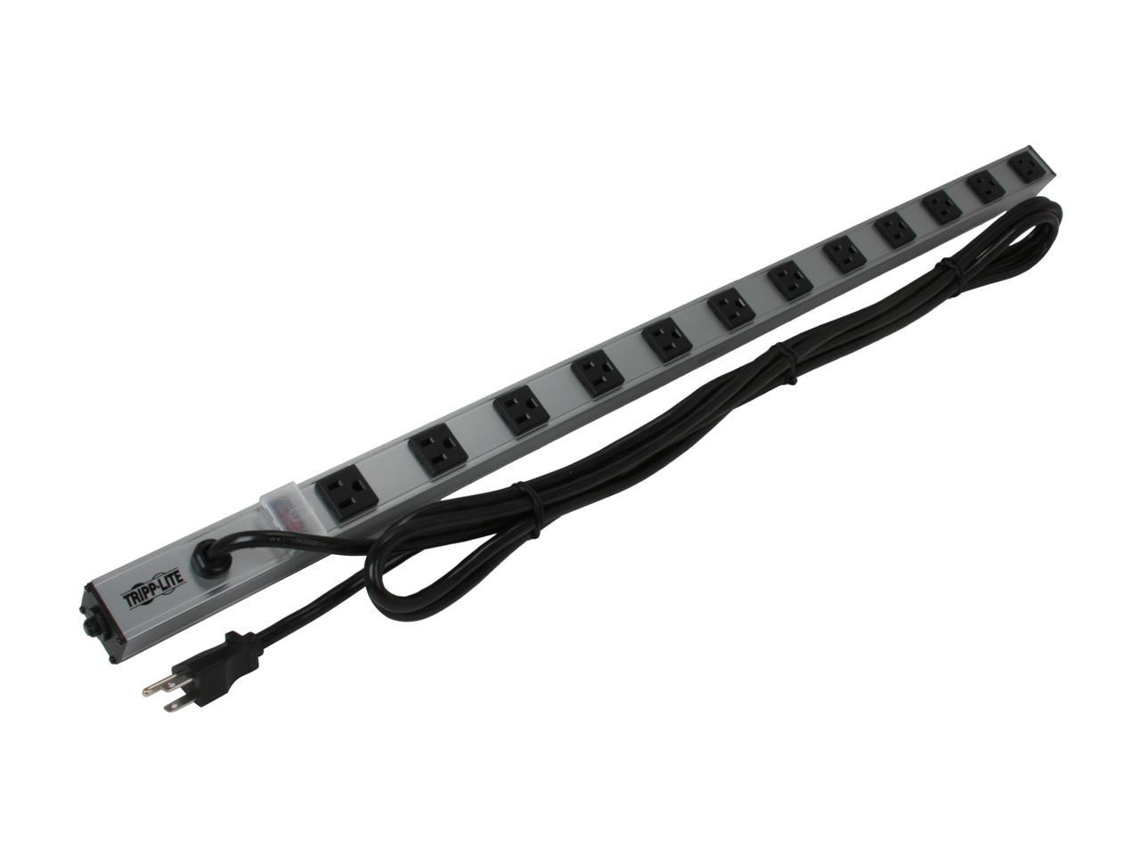 TRIPP LITE PS3612 12 Outlets Power Strip 120V Input Voltage 1800W Maximum Power 15 Feet Cord Length