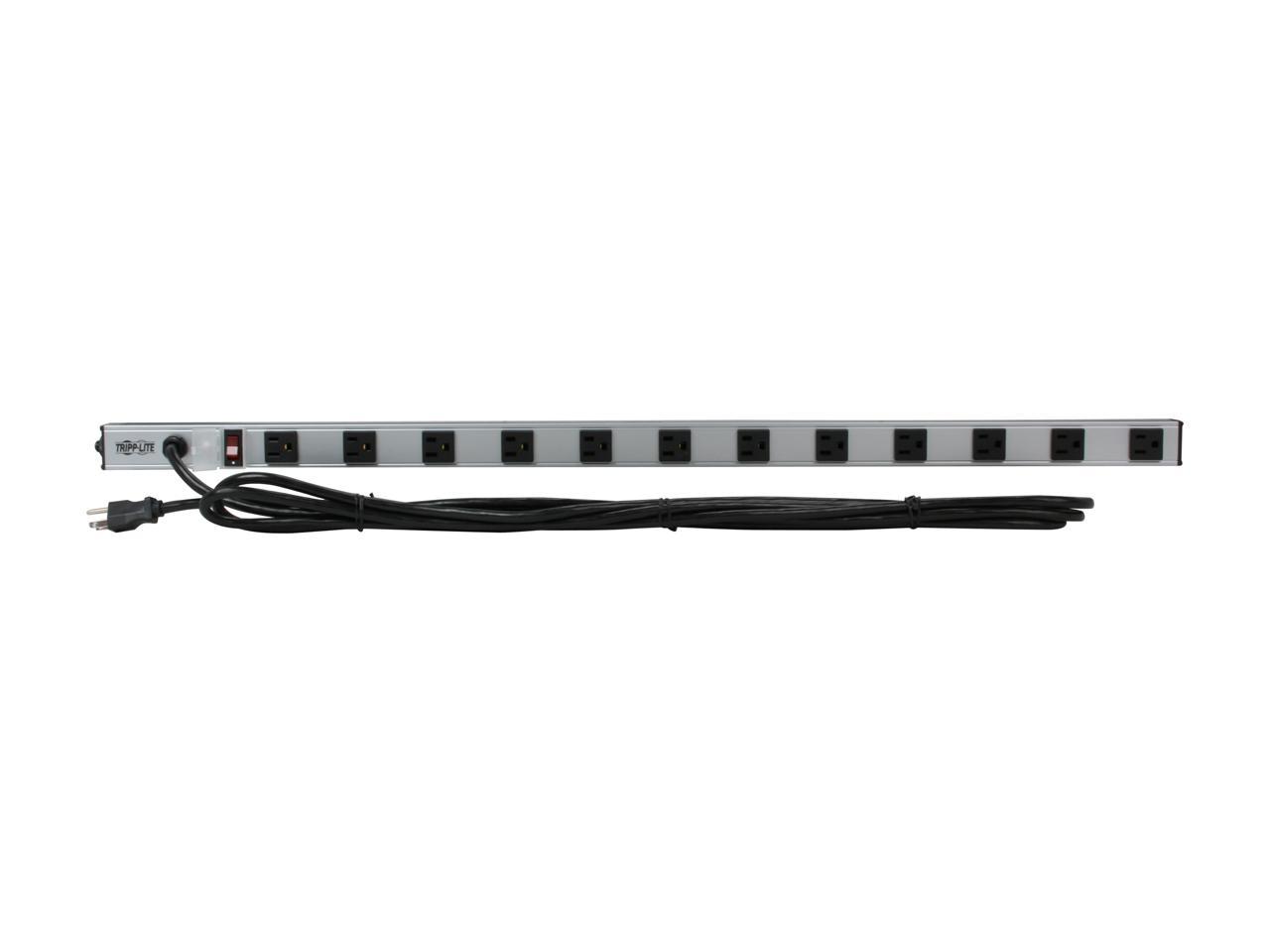 TRIPP LITE PS3612 12 Outlets Power Strip 120V Input Voltage 1800W Maximum Power 15 Feet Cord Length