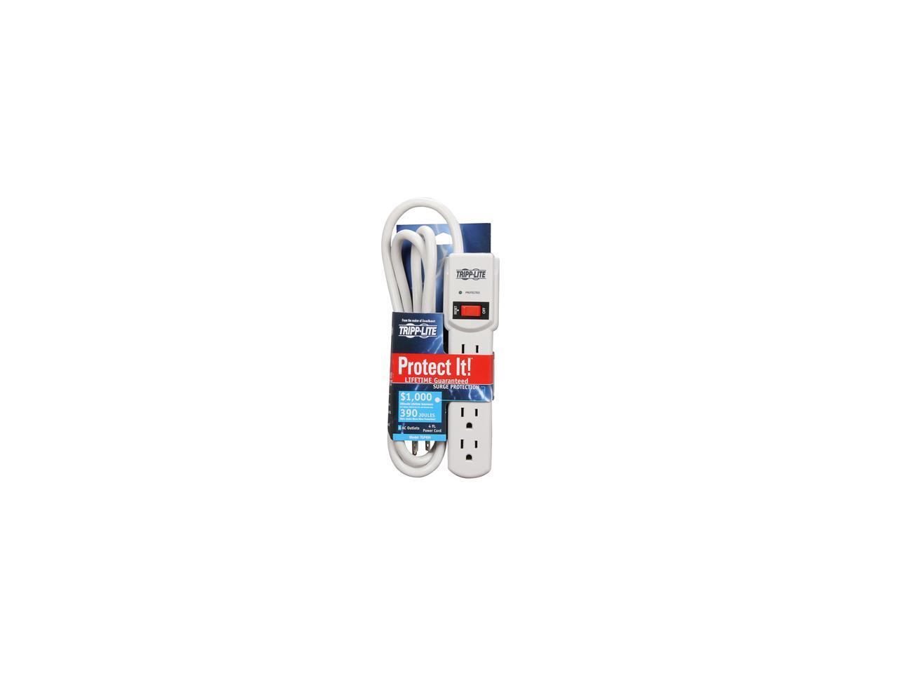 TRIPP LITE TLP404 4 Feet 4 Outlets 450 joules Surge Suppressor