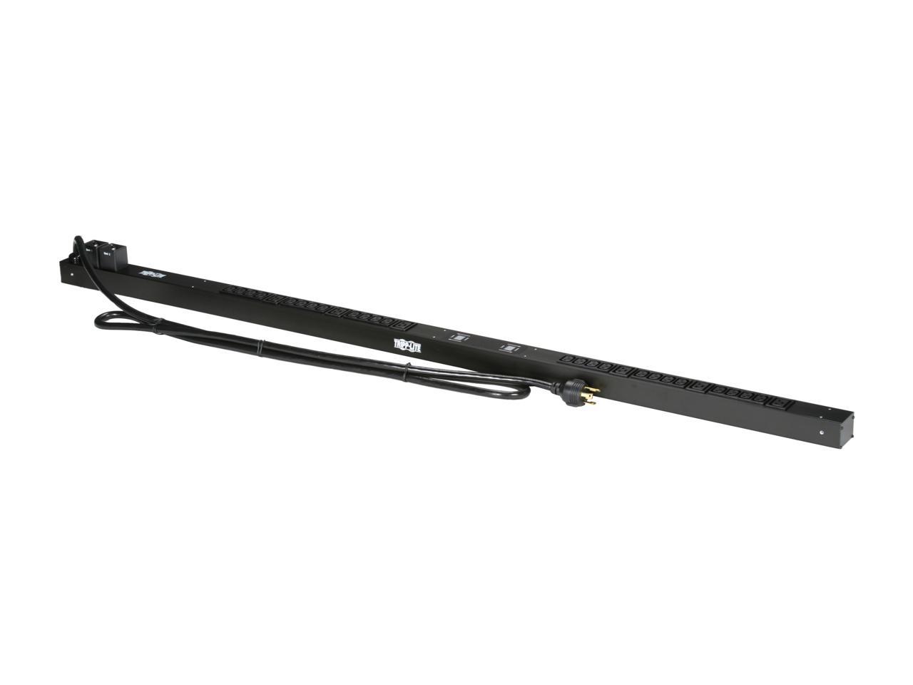 Tripp Lite Metered PDU, 30A, 30 Outlets (6-C19 & 24-C13), 208 / 240 V, L6-30P, 10 ft. Cord, 0U Vertical Rack-Mount Power (PDUMV30HV)