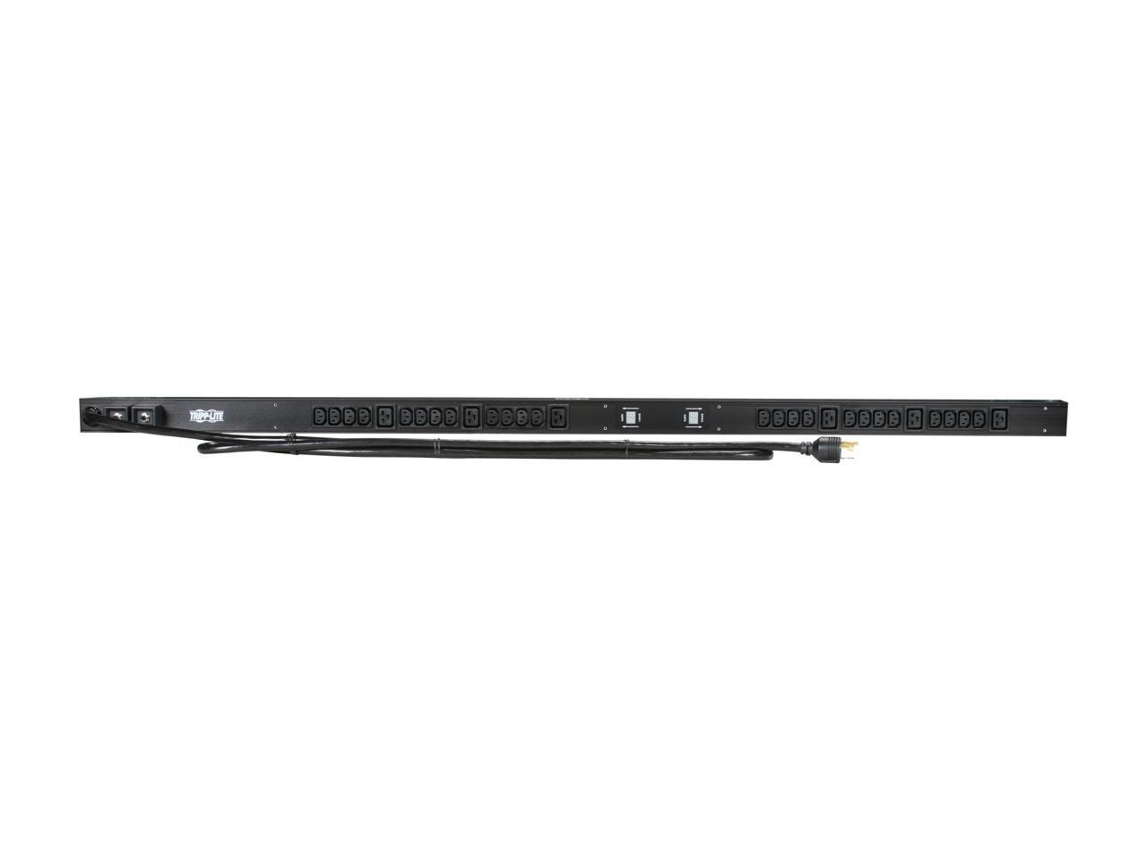 Tripp Lite Metered PDU, 30A, 30 Outlets (6-C19 & 24-C13), 208 / 240 V, L6-30P, 10 ft. Cord, 0U Vertical Rack-Mount Power (PDUMV30HV)
