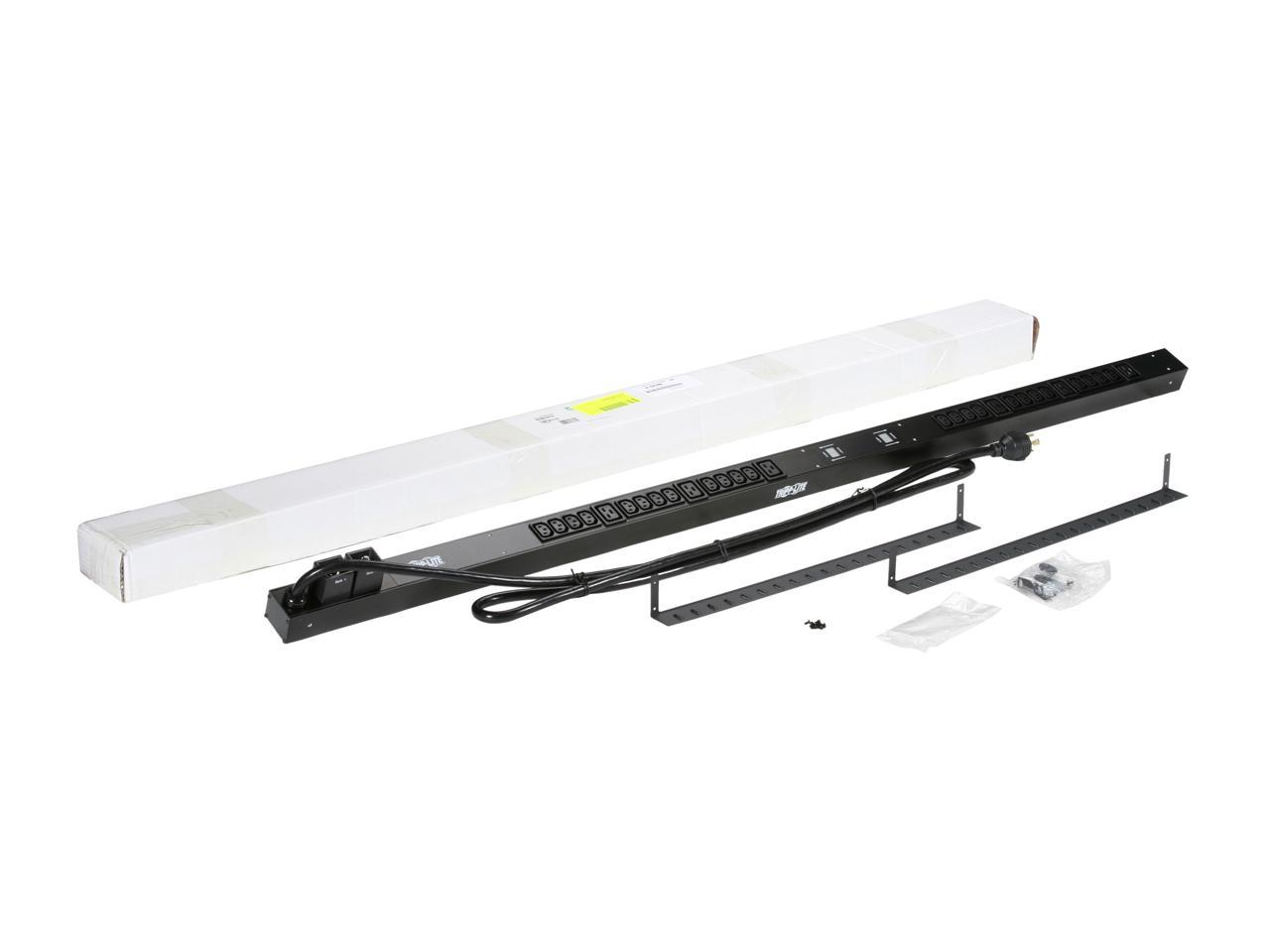 Tripp Lite Metered PDU, 30A, 30 Outlets (6-C19 & 24-C13), 208 / 240 V, L6-30P, 10 ft. Cord, 0U Vertical Rack-Mount Power (PDUMV30HV)
