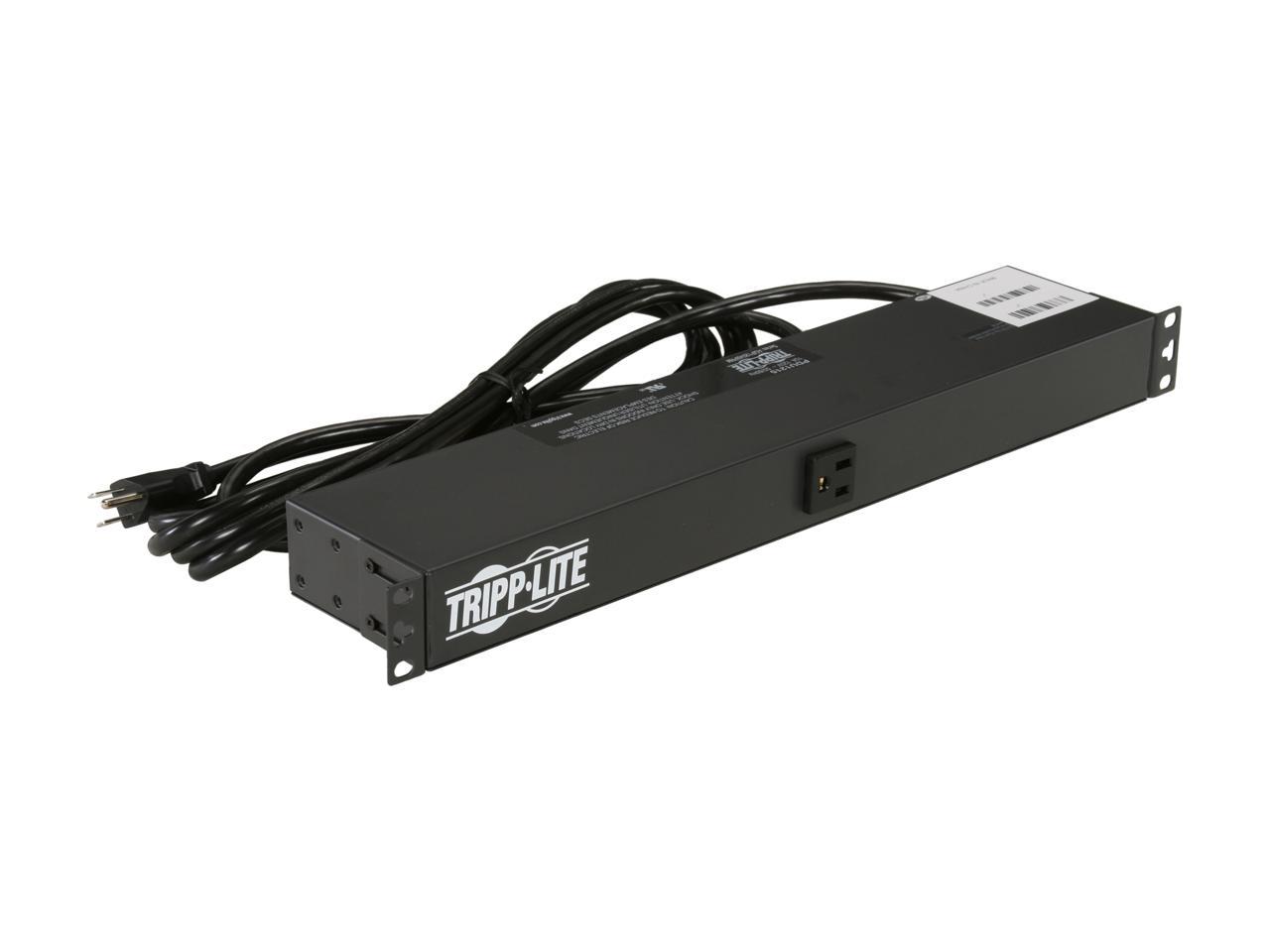 Tripp Lite Basic PDU, 15A, 13 Outlets (5-15R), 120 V, 5-15P Input, 15 ft. Cord, 1U Rack-Mount Power (PDU1215)