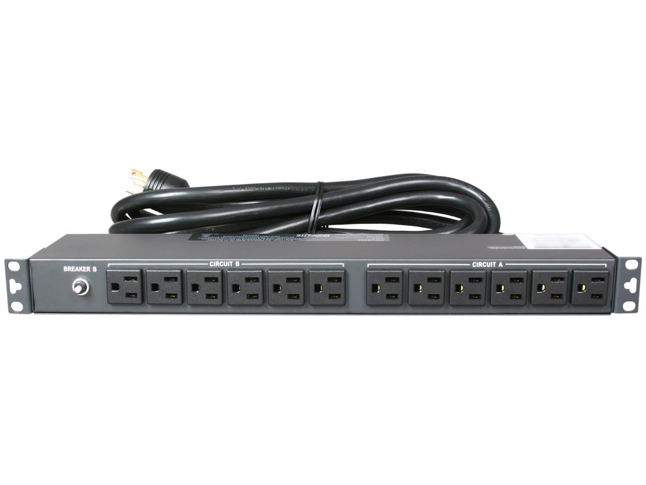 Tripp Lite Basic PDU, 30A, 24 Outlets (5-15R), 120 V, L5-30P Input, 15 ft. Cord, 1U Rack-Mount Power (PDU2430)