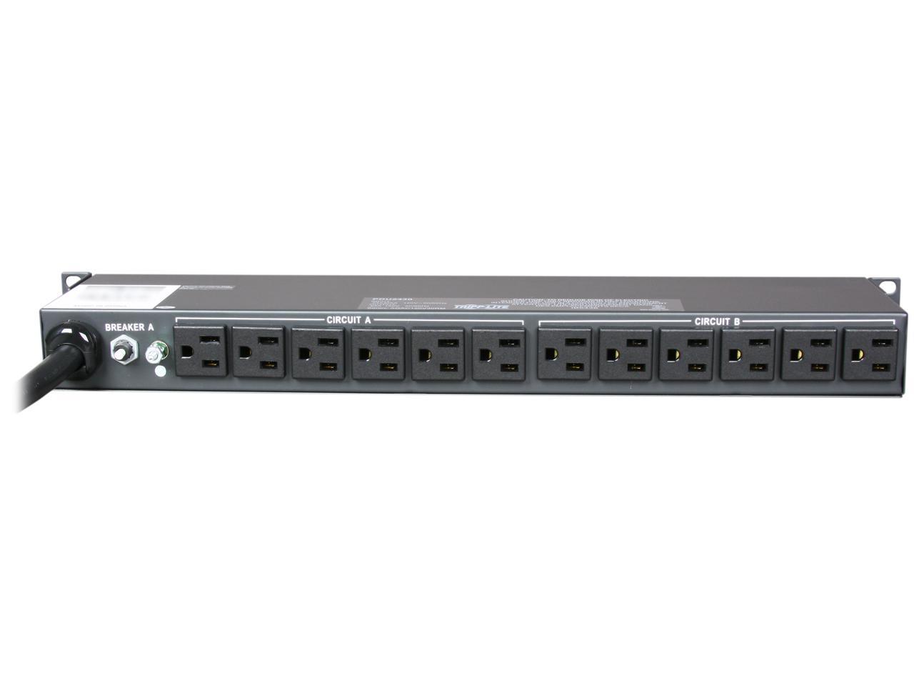 Tripp Lite Basic PDU, 30A, 24 Outlets (5-15R), 120 V, L5-30P Input, 15 ft. Cord, 1U Rack-Mount Power (PDU2430)