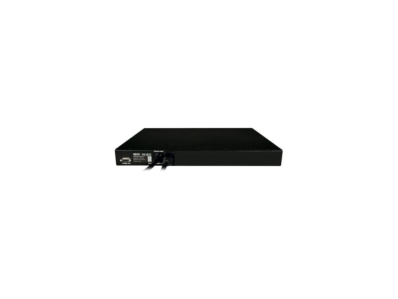 Tripp Lite Switched PDU with ATS, 1.4kW Single-Phase 120V (8 5-15R), 2 5-15P, 100 - 127V Input, 2 12 ft. Cords, 1U Rack-Mount, TAA (PDUMH15ATNET)