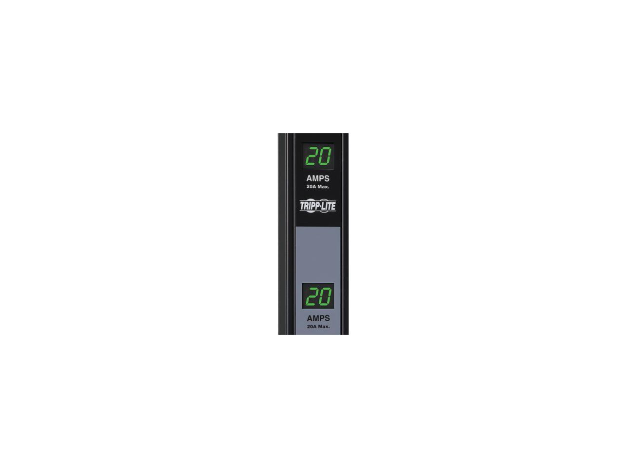 Tripp Lite Metered PDU, 20A Dual Circuit, 32 Outlets (5-15/20R), 120 V, L5-20P/5-20P, 10 ft. Cord, 0U Vertical Rack-Mount Power (PDUMV40)