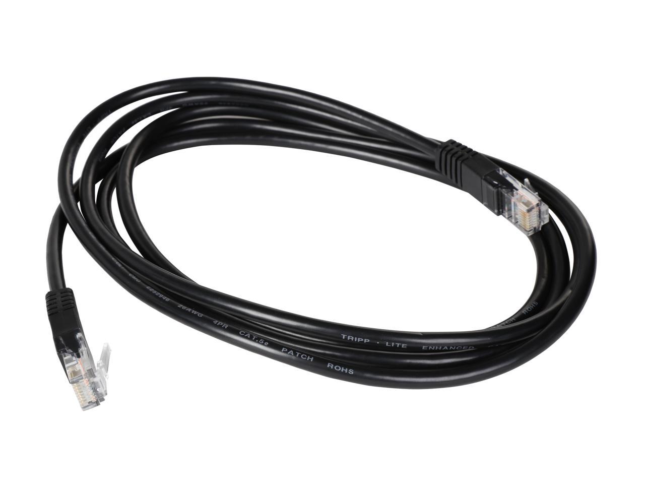 TRIPP LITE N002-007-BK 7 ft. Cat 5E Black Cat5e 350MHz Molded Patch Cable