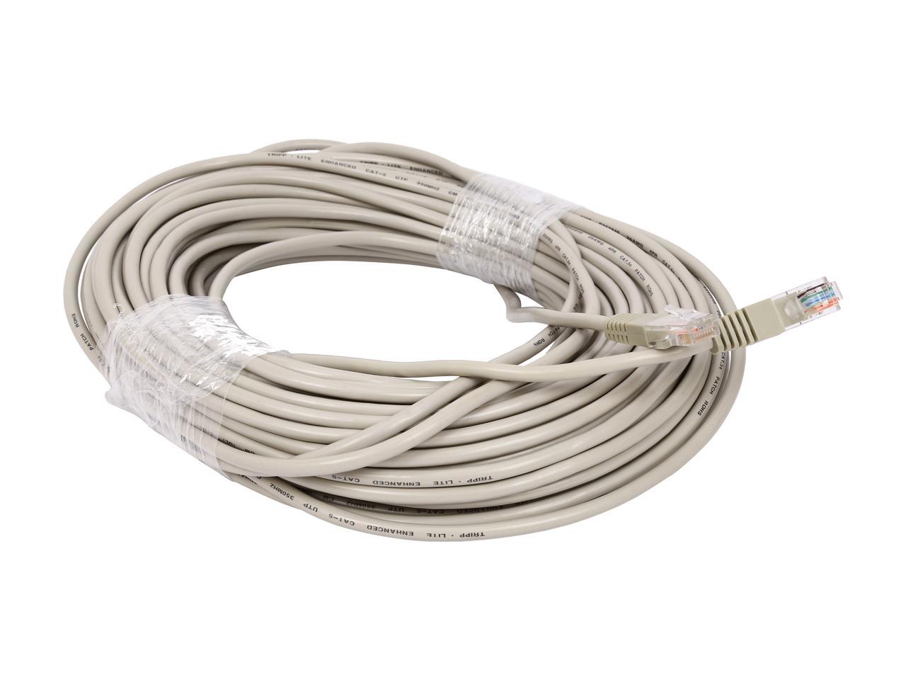 TRIPP LITE N002-100-GY 100 ft. Cat 5E Gray 350MHz Molded Patch Cable