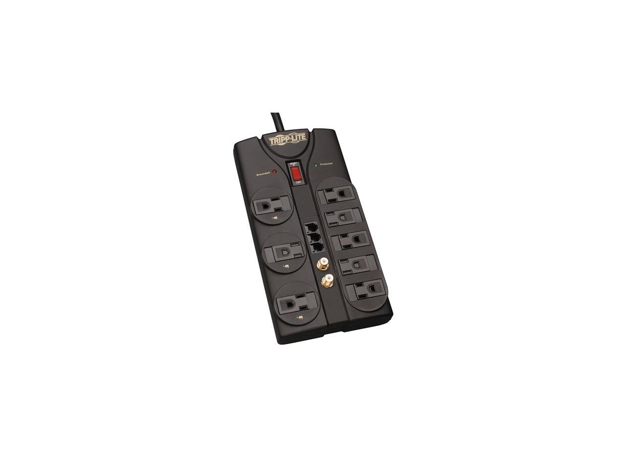Tripp Lite TLP808TELTV 8 Outlets 2160 Joules 8' Cord with tel/DSL & Coax Protect It! Surge Suppressor