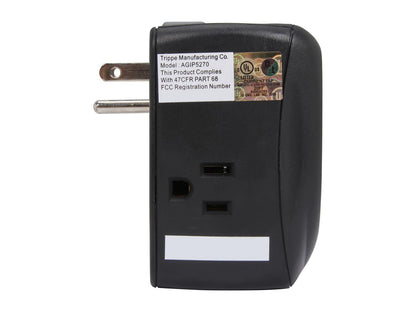 TRIPP LITE TRAVELER100BT 6 ft phone cable 2 Outlets 1050 joule Direct Plug-in Surge Suppressor