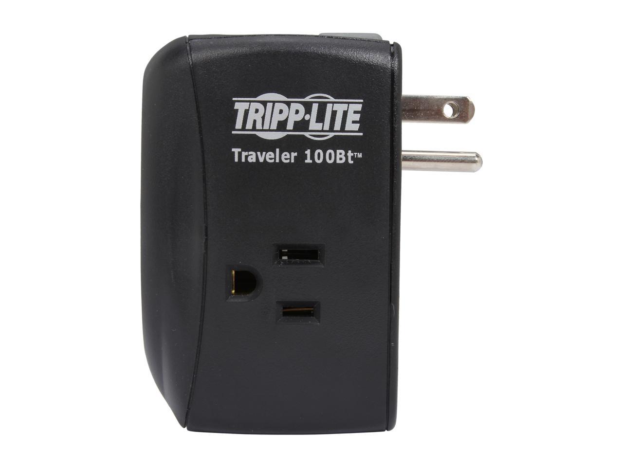 TRIPP LITE TRAVELER100BT 6 ft phone cable 2 Outlets 1050 joule Direct Plug-in Surge Suppressor