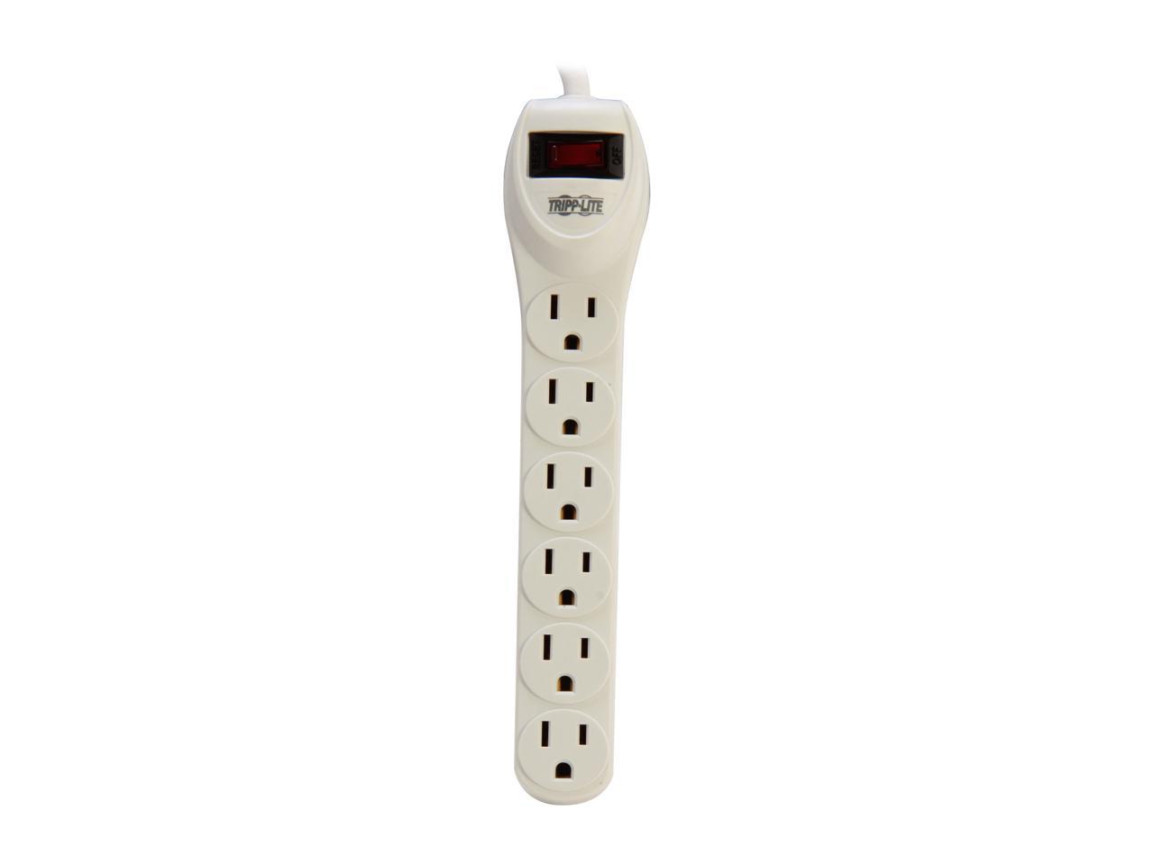 Tripp Lite TLP602 6 Outlets 180 Joules 2' Cord Protect It! Surge Suppressor