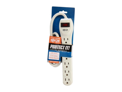Tripp Lite TLP602 6 Outlets 180 Joules 2' Cord Protect It! Surge Suppressor