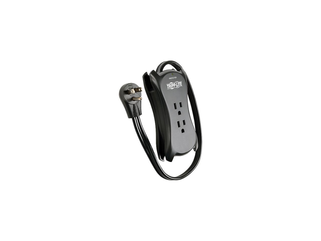 Tripp Lite TRAVELER3USB Protect It! 3-Outlet Travel-Size Surge Protector, 18-in. Cord, 1050 Joules, 2-USB Charging Ports