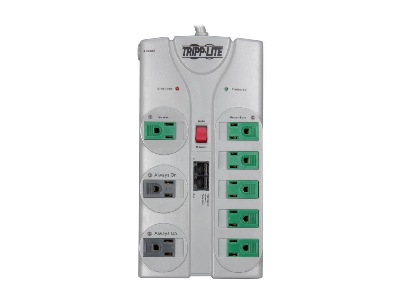 TRIPP LITE TLP808NETG 8 ft. 8 Outlets 2160 joules ECO-SURGE Energy-Saving Surge Suppressor