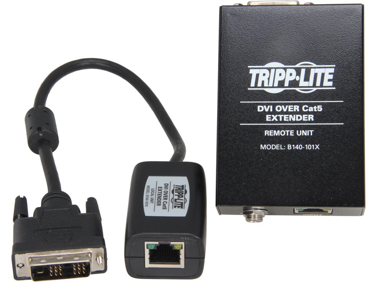 Tripp Lite DVI Over Cat5/Cat6 Extender, Extended Range Video Transmitter & Receiver, 1920x1080 at 60Hz, TAA (B140-101X)