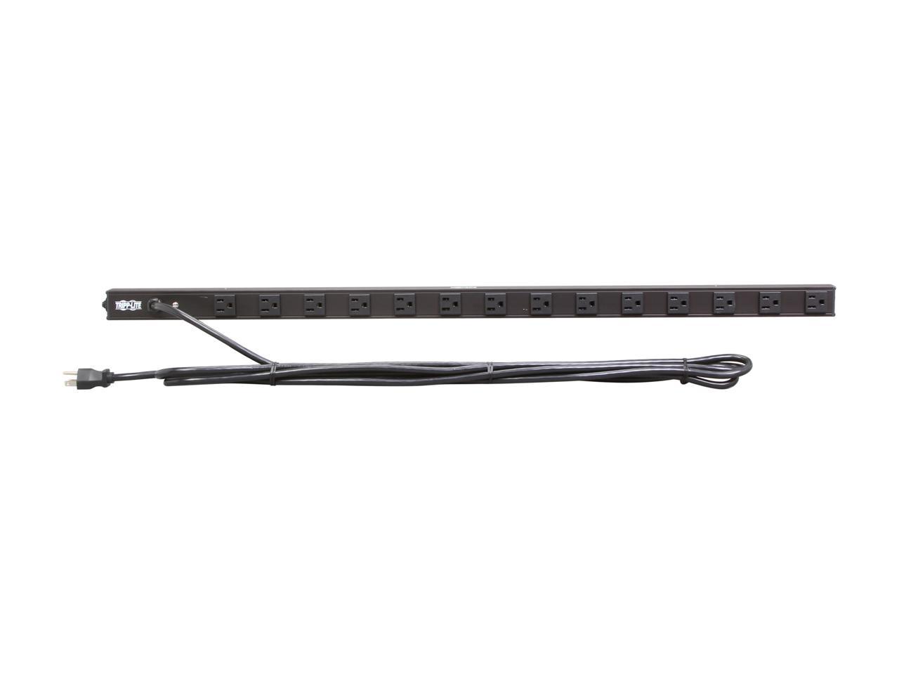 Tripp Lite PDUV15 Basic 0U 120V 15A 15.0 Feet Single-Phase PDU NEMA 5-15R Outlets, NEMA 5-15P Input Plug